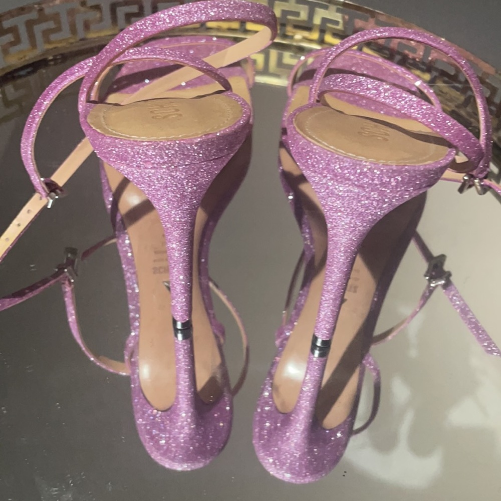 Purple with pink glitter heels - Picture 9 of 11